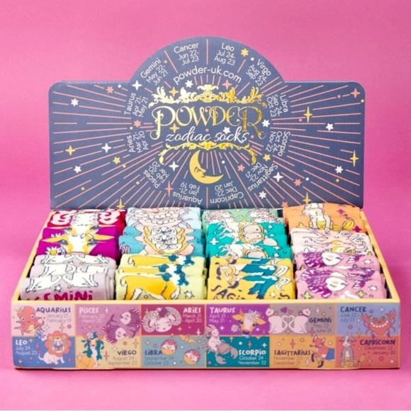 Powder Design Inc UK Zodiac Cancer 🦀 Socks - NWT - Picture 2 of 5